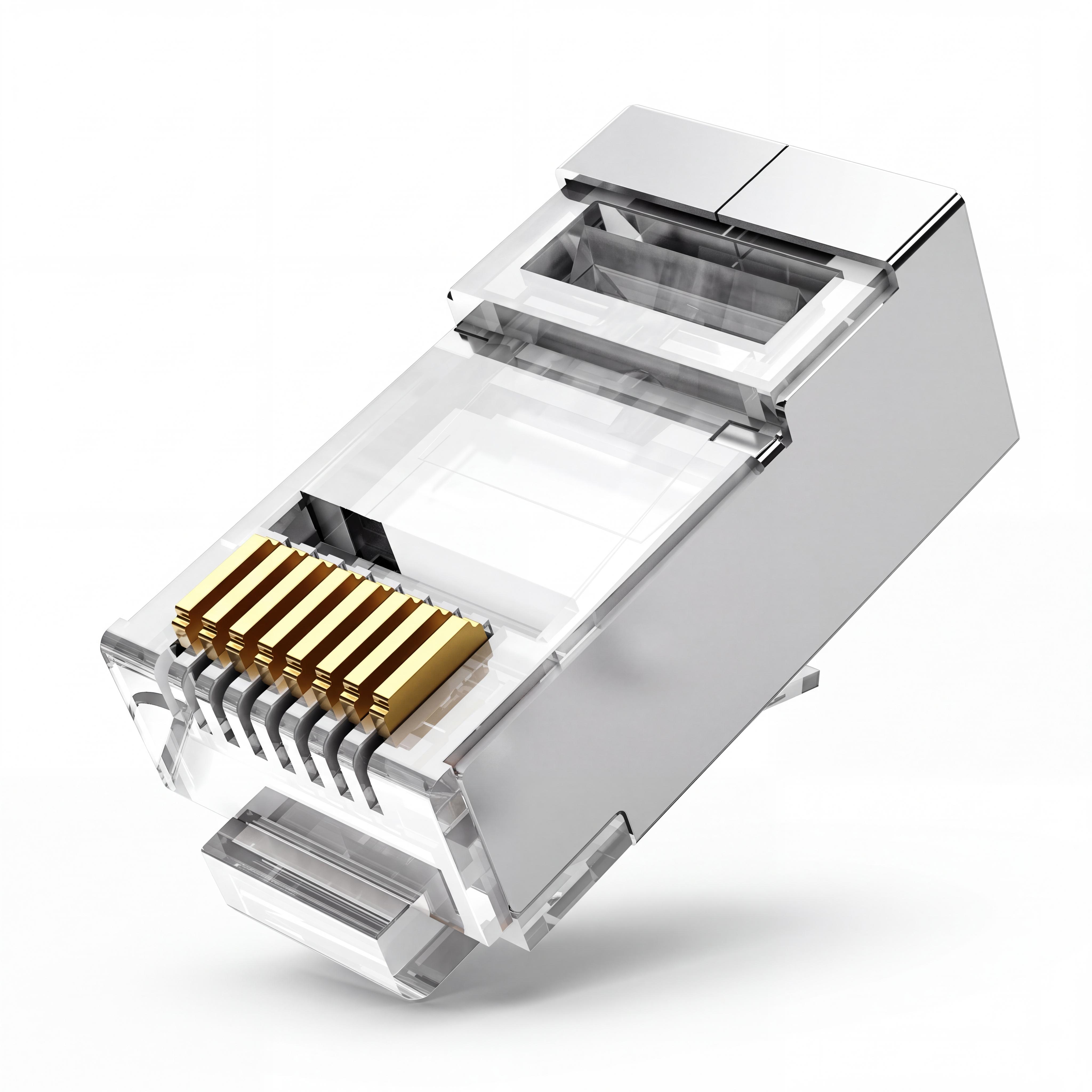 Коннекторы Vention 100 шт. RJ45 Cat.6A FTP отверстие для жилы с изоляцией 1,1 мм для одно- и многожильных проводов Прозрачный (IDLR0-100)