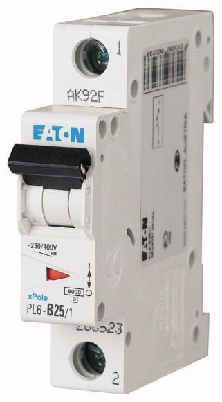 Автоматический выключатель Eaton PL6-B25/1 характеристика-B 1P 25А (286523)