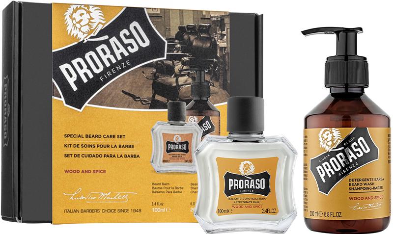 Подарунковий набір для догляду за бородою Proraso Wood & Spice шампунь 200 мл і бальзам 100 мл (60807) Подарунковий набір для догляду за бородою Proraso Wood & Spice шампунь 200 мл і бальзам 100 мл (60807)