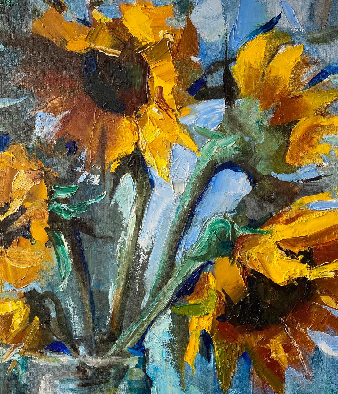 Алмазная мозаика Santi Подсолнухи патриотическая на подрамнике 60х70 см