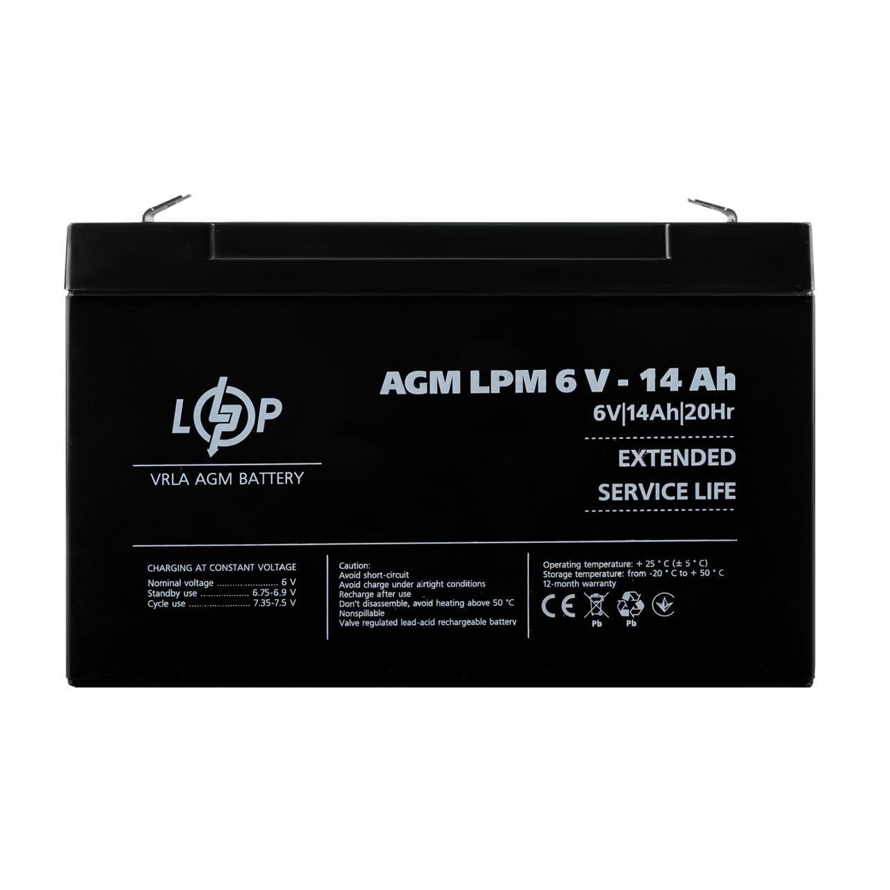Аккумулятор AGM LPM 6V-14 Ah