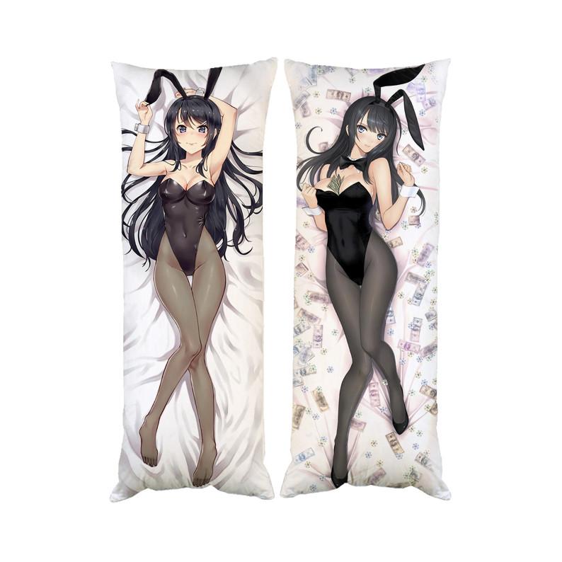 Подушка дакимакура Маи Сакурадзима Bunny Girl декоративная ростовая для обнимания 40x100 см (1459899023)
