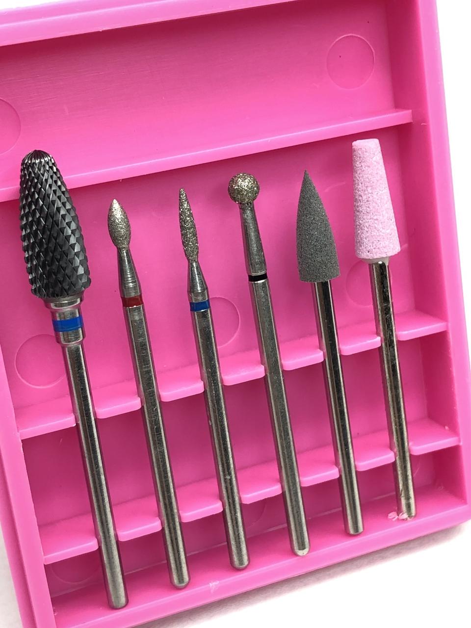 Набор фрез для маникюра к фрезеру насадка/аппаратный/маникюр/наращивание/коррекция ногтей (NDF-06-09) - фото 2