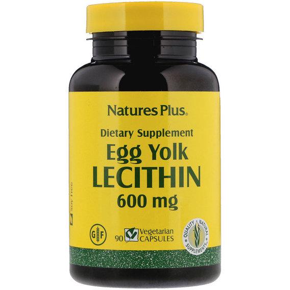 Лецитин Nature's Plus Egg Yolk Lecithin 600 мг 90 Veg Caps (NTP4173) - фото 1