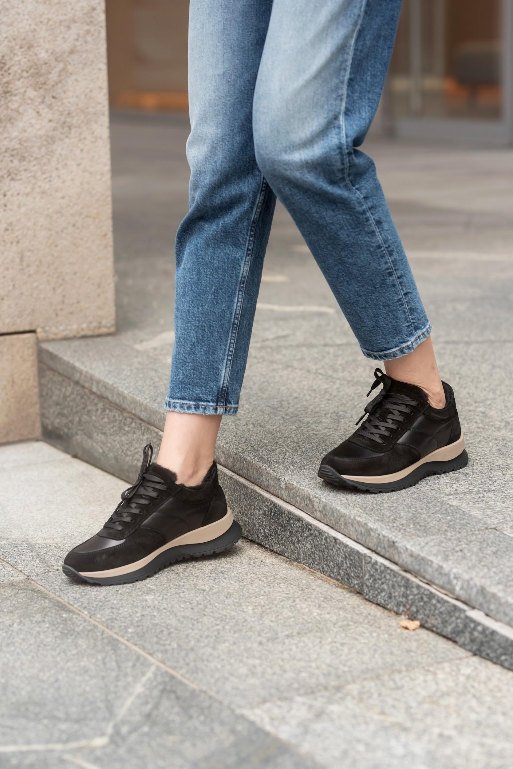 Кроссовки женские кожа и замша на меху р. 40 26 см Черный - фото 6 Кроссовки женские кожа и замша на меху р. 40 26 см Черный - фото 6