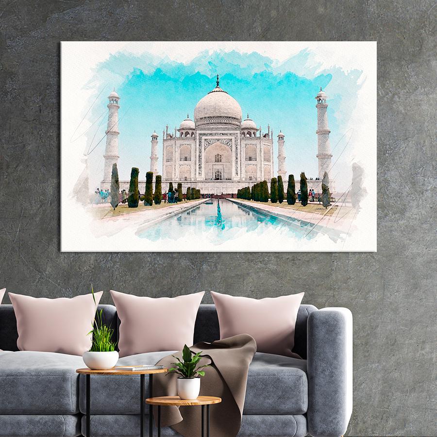 Картина на холсте Знаменитый Тадж-Махал 80x54 см (V277-1_L)