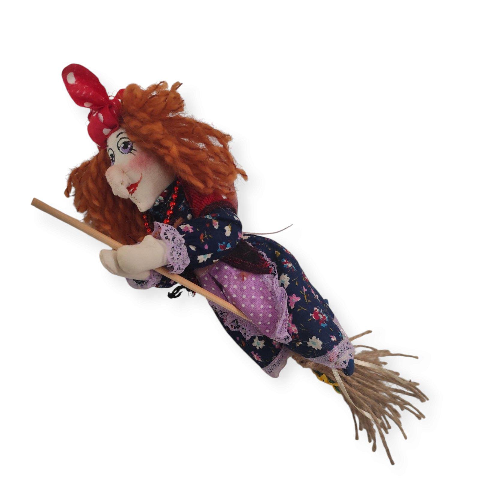 Лялька текстильна Баба Яга на мітлі (27426967)