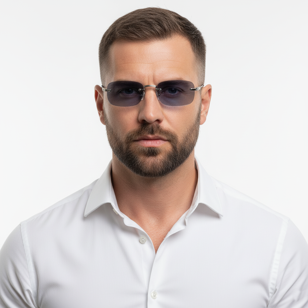 Окуляри для зору чоловічі з фотохромними лінзами та Blue Blocker без оправи C1 -1.75 (190)