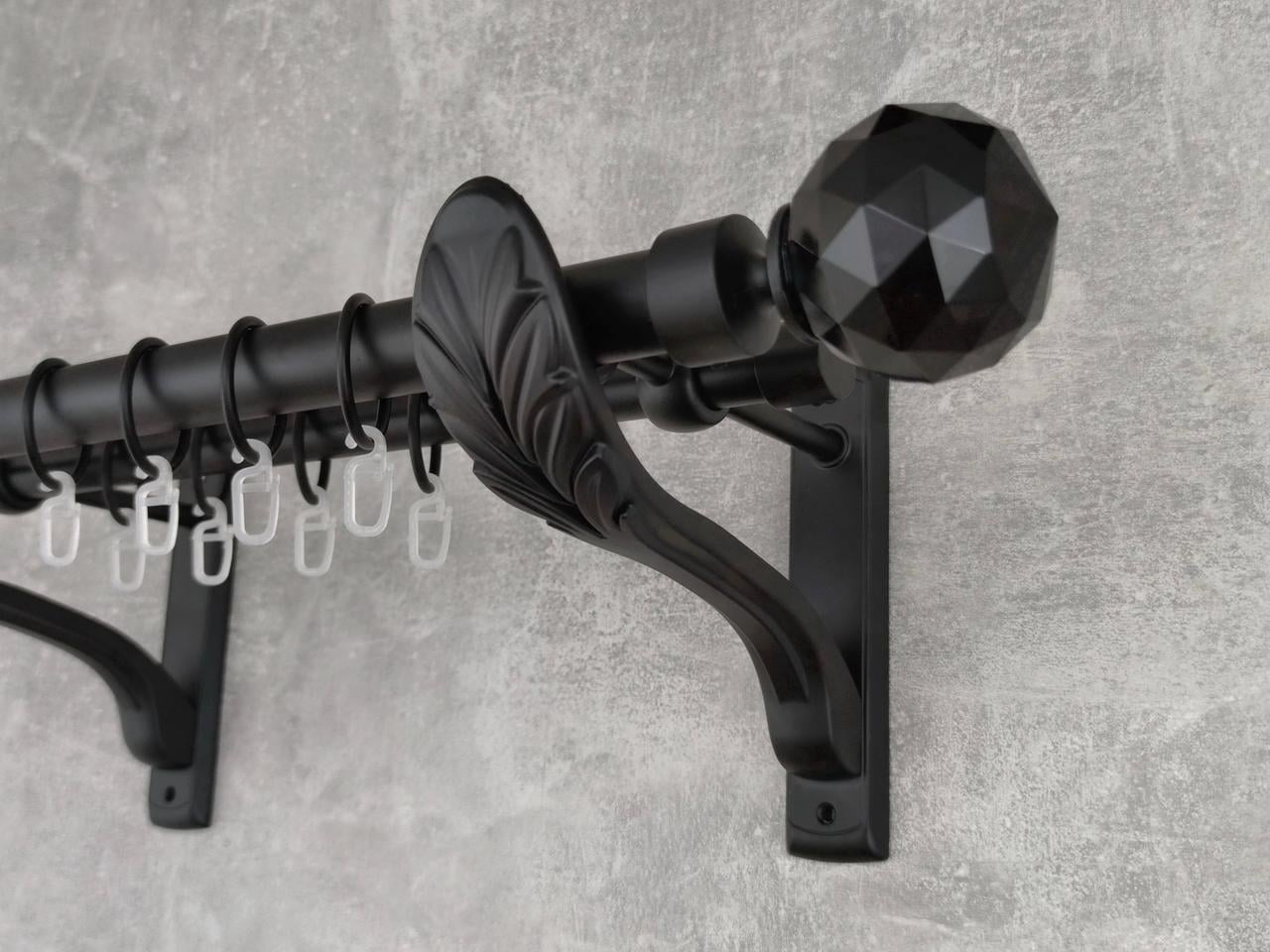 Карниз MStyle металлический для штор двухрядный Неро 25/19 мм гладкий 400 см Черный (5020136)