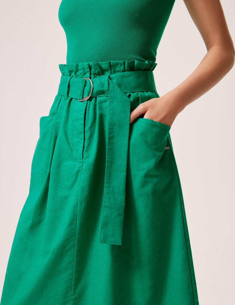 Юбка женская из льна и хлопка Diverse MAJDA XS Зеленый (5902598992338) - фото 3