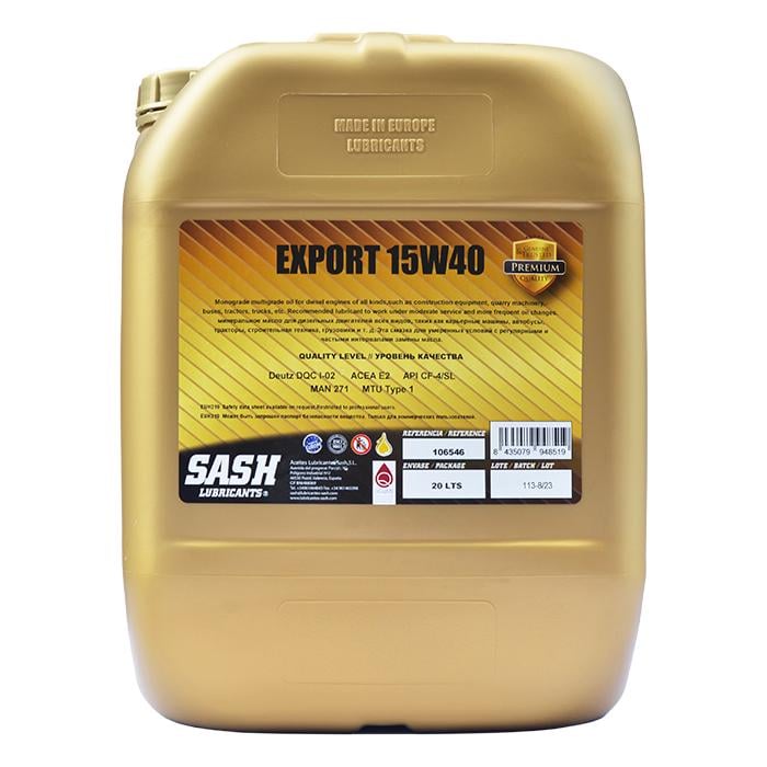Моторное масло автомобильное SASH EXPORT 15W40 20 л (153461)
