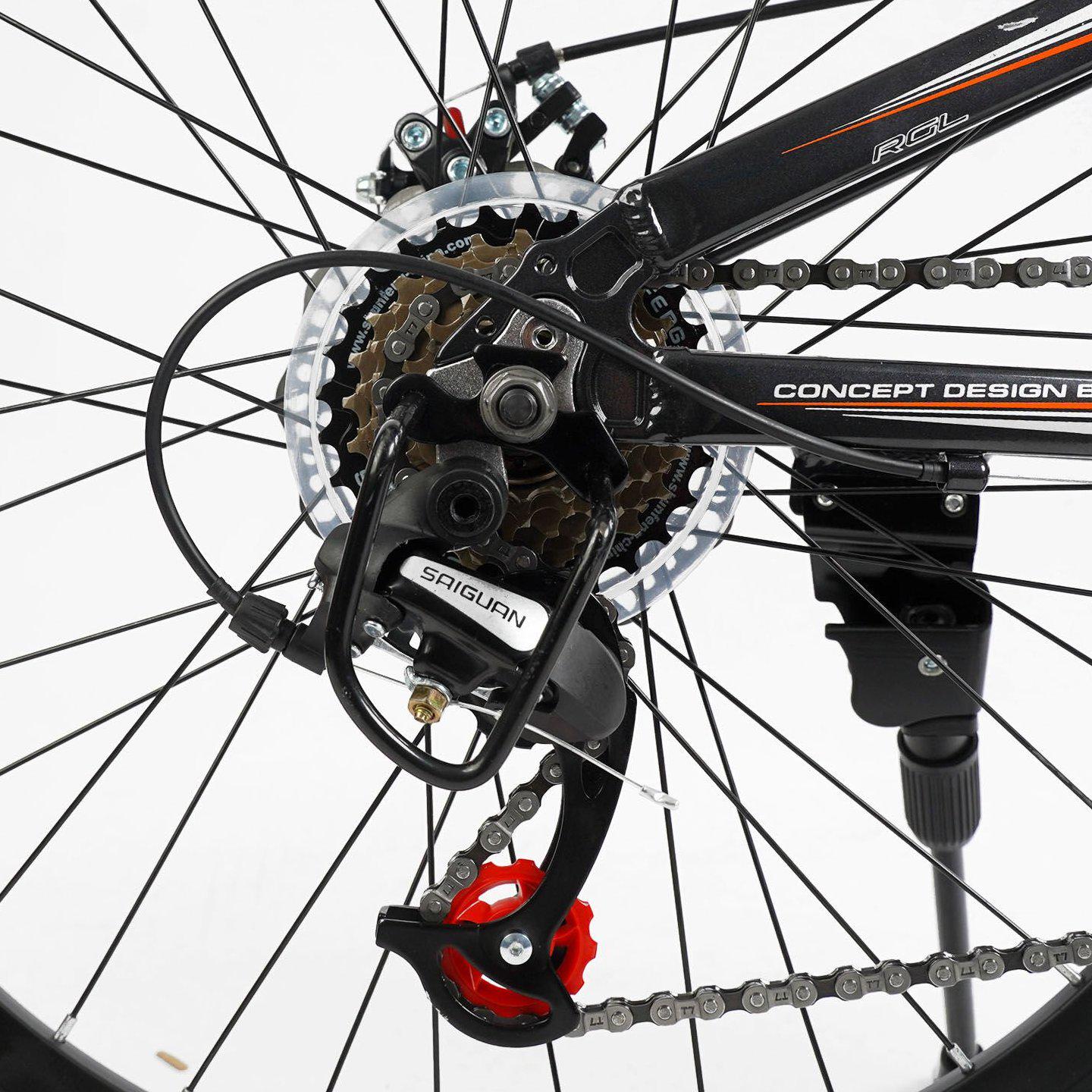 Велосипед горный Corso Fenix 24" подростковый алюминиевый Черно-оранжевый - фото 6 Велосипед горный Corso Fenix 24" подростковый алюминиевый Черно-оранжевый - фото 6