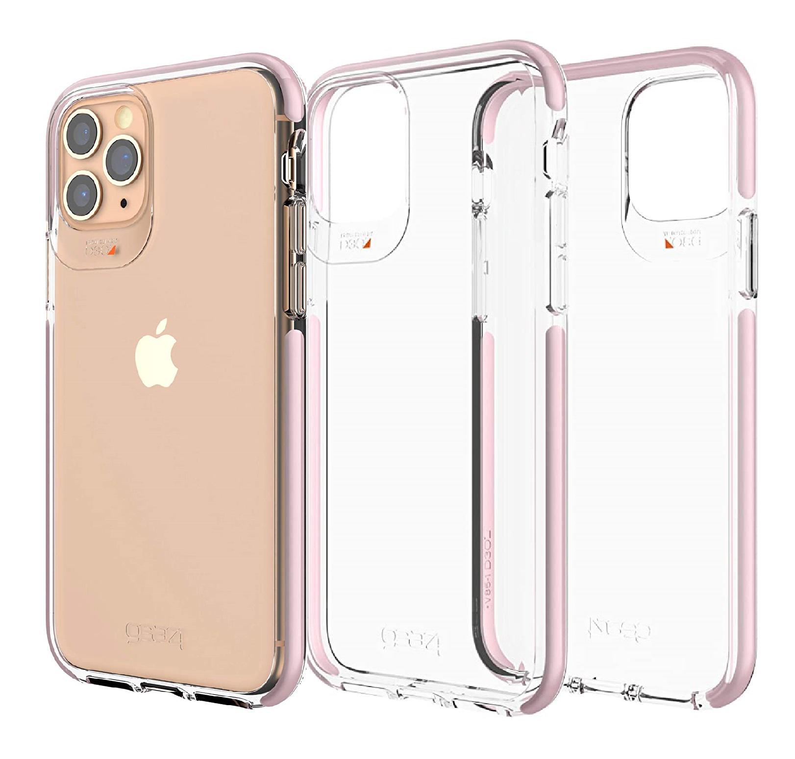 Противоударный прозрачный чехол GEAR4 Piccadilly D3O с антимикробным покрытием для Iphone 11 Pro Max (6.5") Pink + Transparent