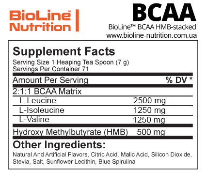 Амінокислоти BCAA 2:1:1 BioLine Nutrition Яблуко 0,5 кг - фото 2 Амінокислоти BCAA 2:1:1 BioLine Nutrition Яблуко 0,5 кг - фото 2