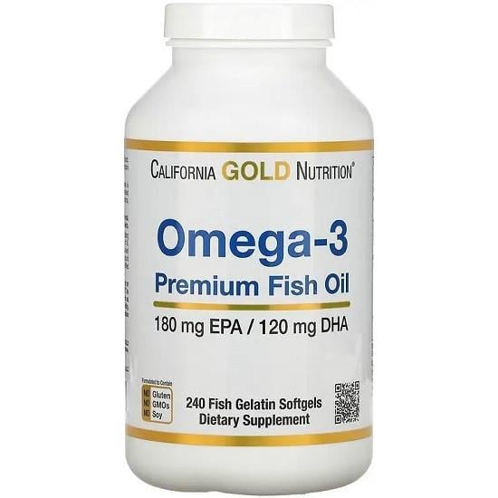 Рыбий жир California Gold Nutrition Омега-3 180 мг 240 капсул (CGN-01330)