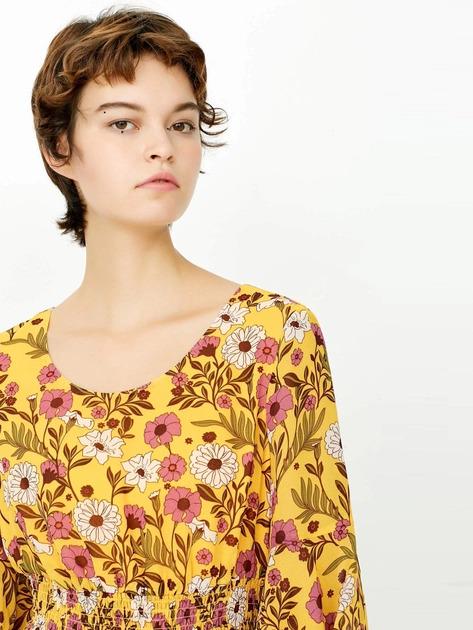 Платье ONLY 117307598 Цветы XS Желтый - фото 5