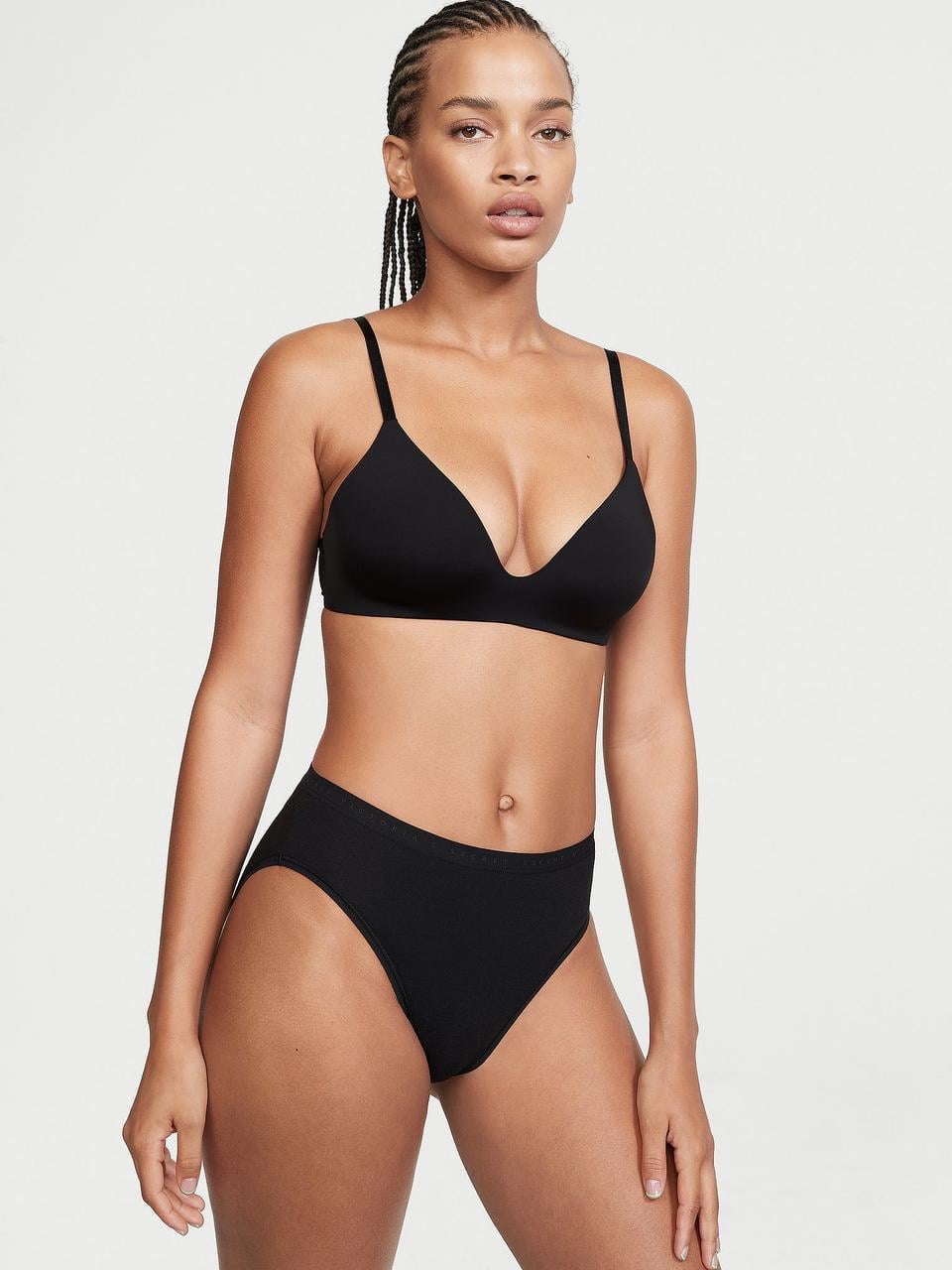 Трусики женские Victoria's Secret Stretch Cotton Brief M Черный (2288621058)