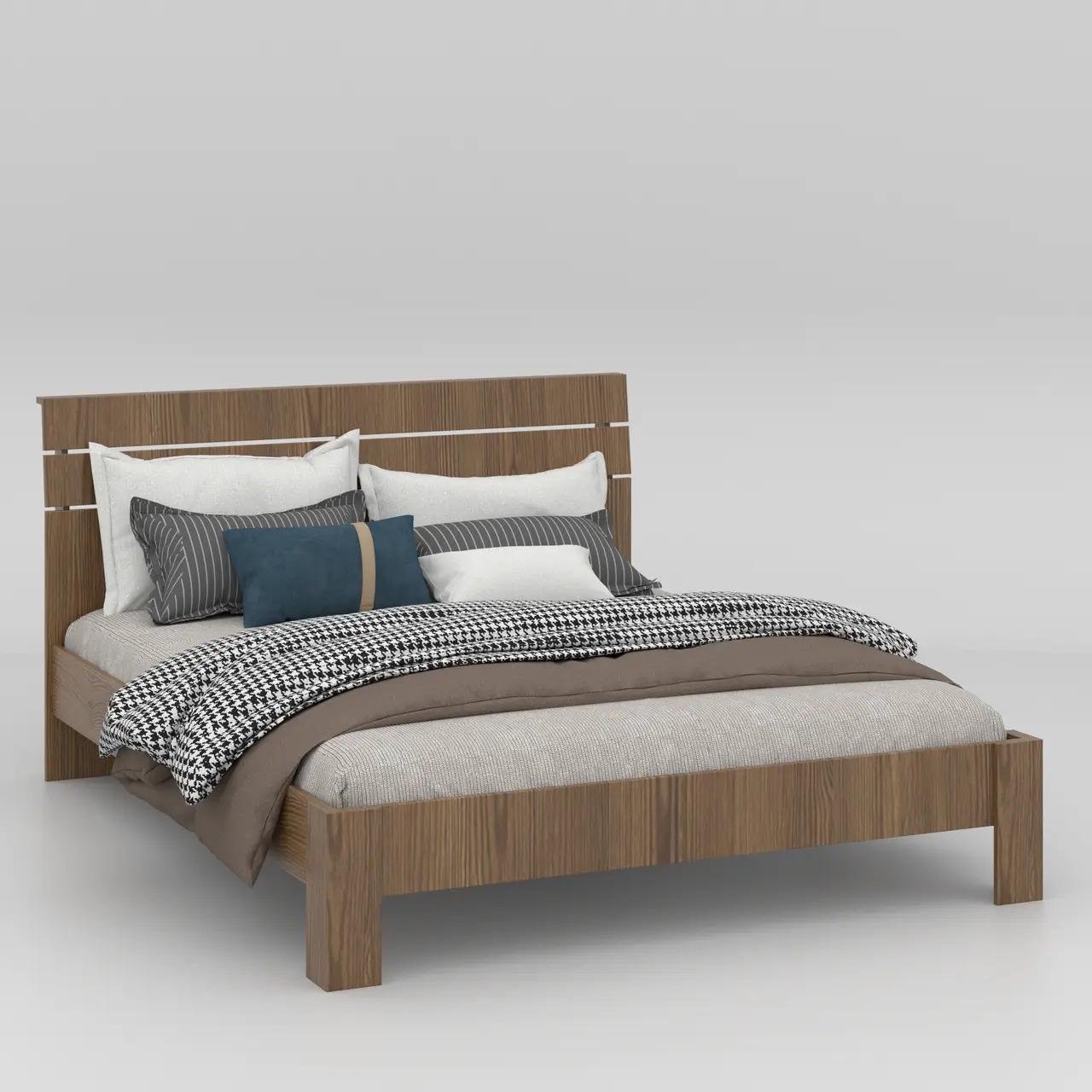 Кровать двухспальная с ламелями 902х1681х2130 мм Дуб родос темний - фото 1