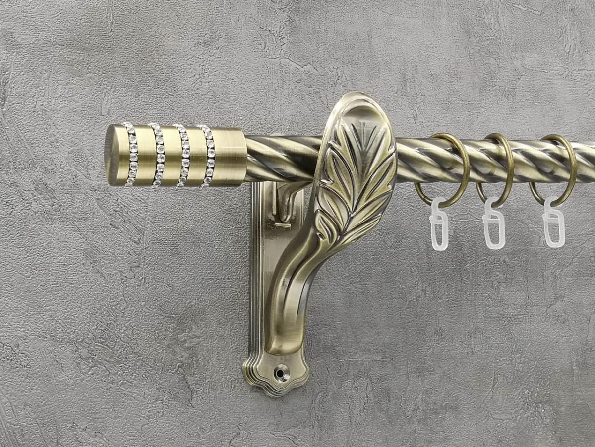 Карниз Quadrum Барамела витая штанга одинарный ретро 25 мм 240 см Антик (262043306)