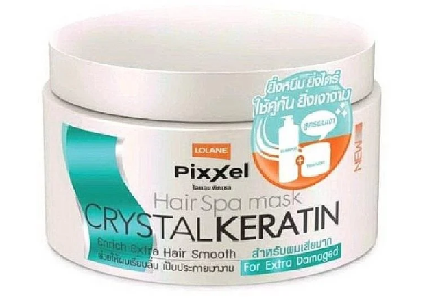 Маска для ломких волос Lolane Pixxel Crystal Keratin SPA с аргановым маслом 225 г (100193)