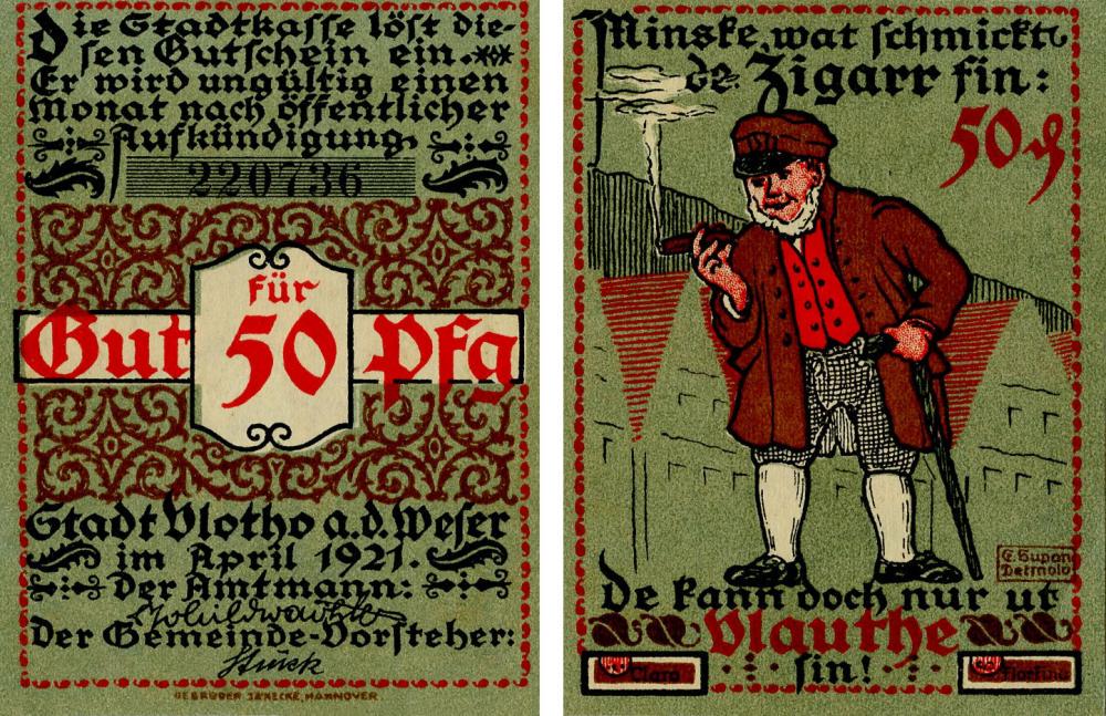 Коллекционная банкнота Германия Нотгельд 50 пфеннигов 1921 F-VF Ганновер (Б16106) Коллекционная банкнота Германия Нотгельд 50 пфеннигов 1921 F-VF Ганновер (Б16106)