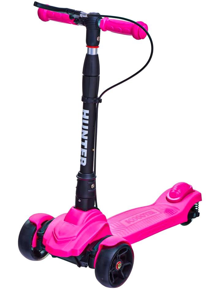 Самокат детский трехколесный Maraton Hunter с ручным тормозом и регулируемой ручкой Розовый (c80469ee)