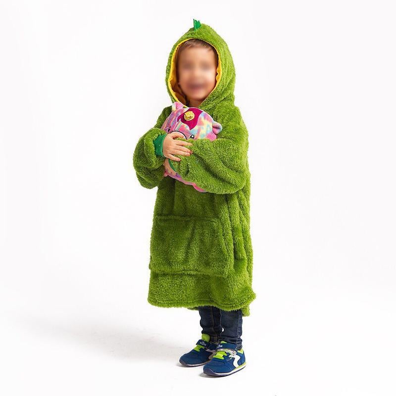 Детский плед худи с капюшоном Huggle Pets Hoodie 2в1 Зеленый дракончик (1009546-Green-1) - фото 2