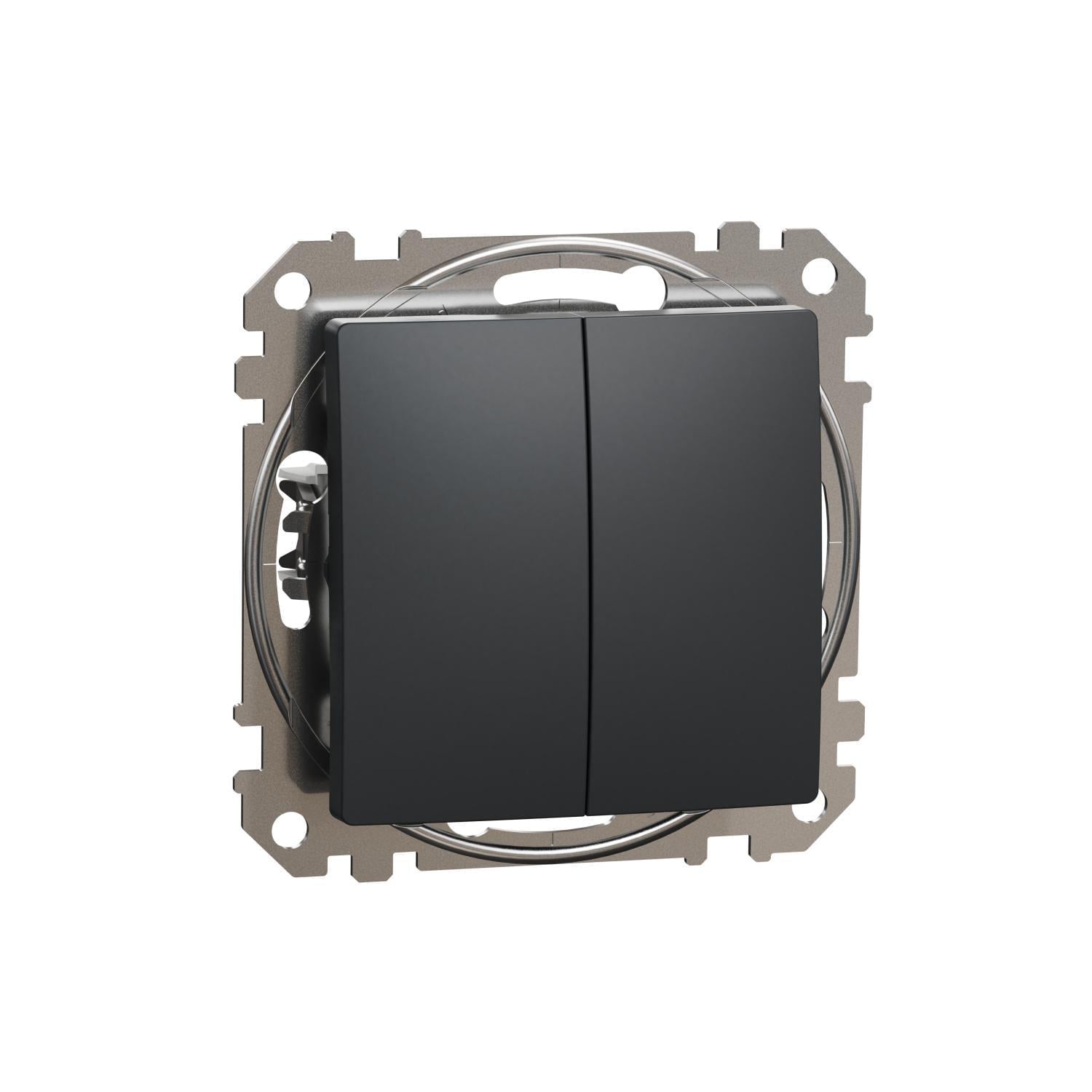 Выключатель двухклавишный Schneider Electric Sedna Design Черный (SDD114105) Выключатель двухклавишный Schneider Electric Sedna Design Черный (SDD114105)