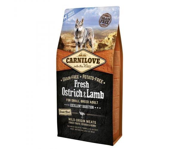 Корм сухой Carnilove Fresh Ostrich&Lamb ягня и страус для взрослых собак мелких пород 1,5 кг