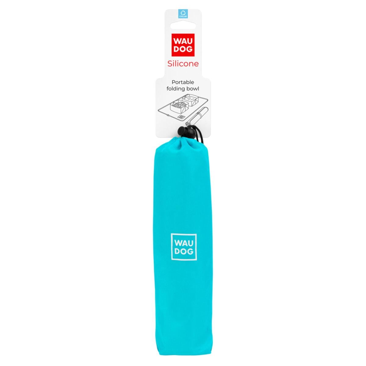 Миска складная WAUDOG Silicone 385х230х50 мм Голубой