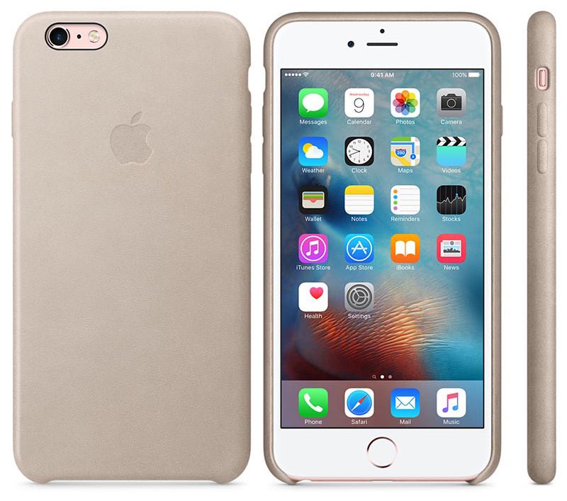 Чохол-накладка Apple Leather Case for iPhone 6S Plus, Rose/Gray (MKXE2)