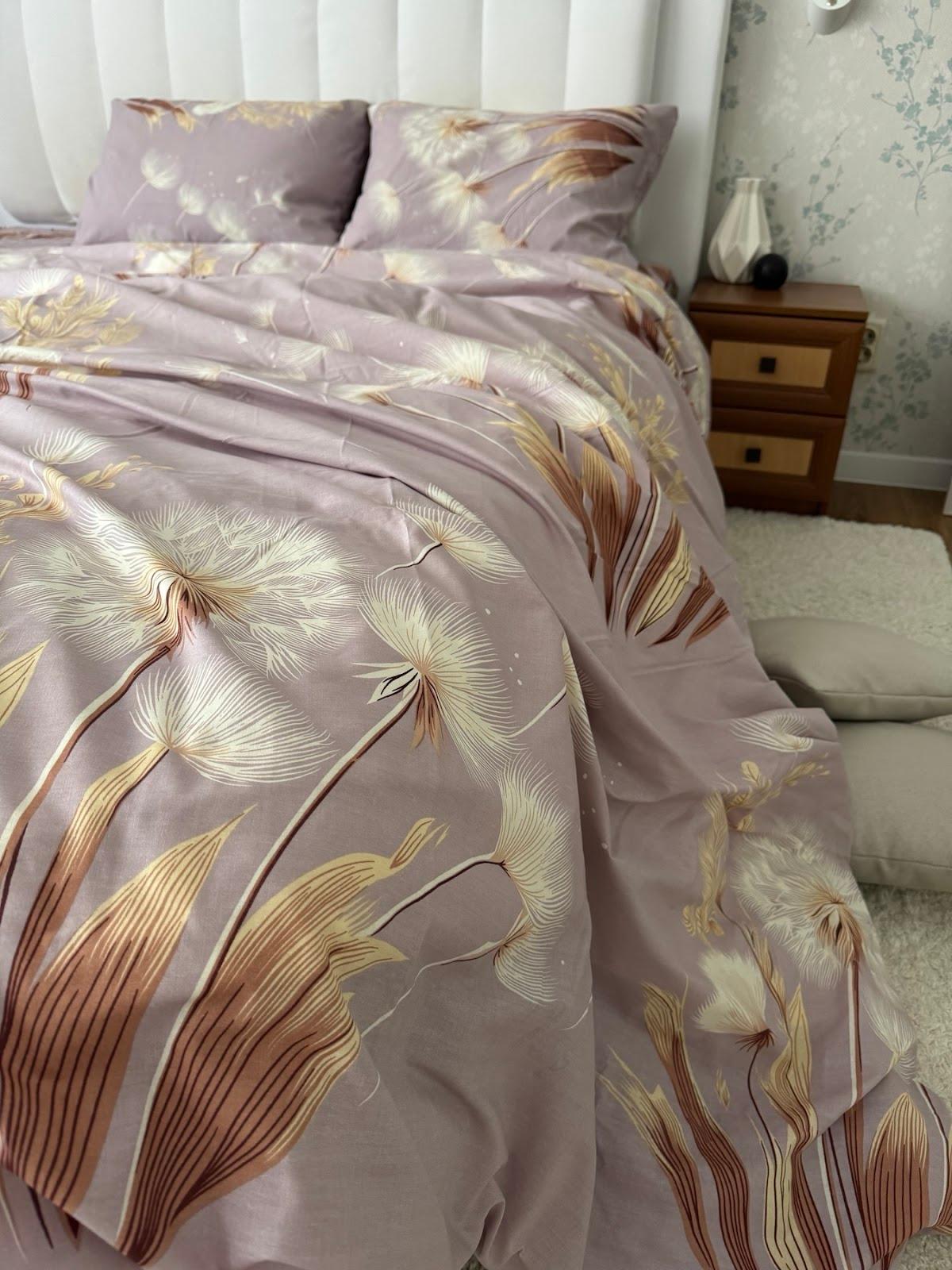 Комплект постельного белья Виола хлопковый полуторный 150х220/70х70 см Бежевый (32400270)