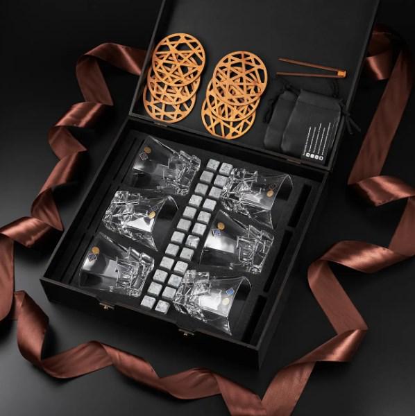 Подарочный набор для алкоголя камни для виски Whiskey Stones 24 шт. и 6 стаканов Bohemia Crack 310 мл - фото 3 Подарочный набор для алкоголя камни для виски Whiskey Stones 24 шт. и 6 стаканов Bohemia Crack 310 мл - фото 3