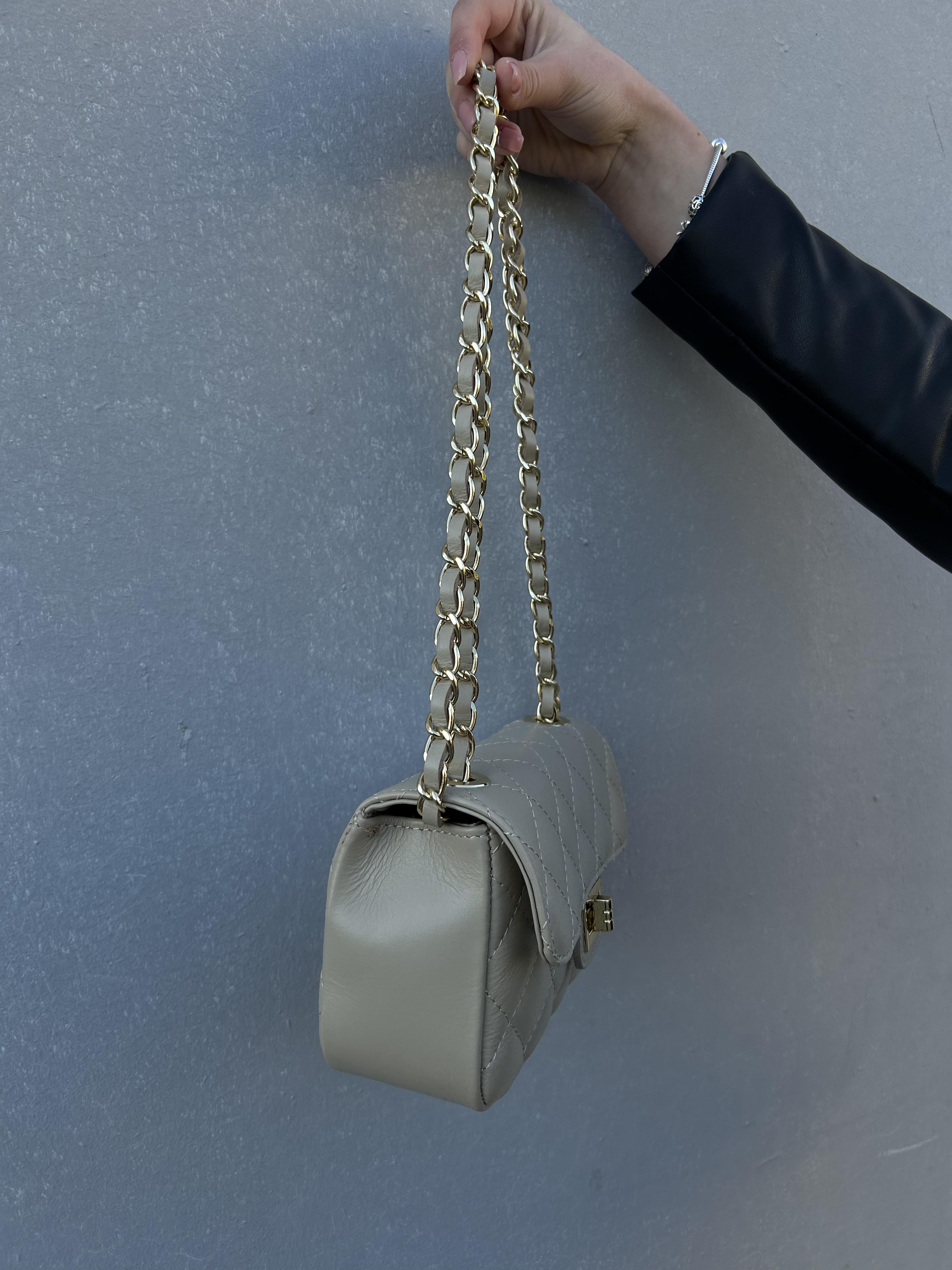 Сумка жіноча з натуральної шкіри Бежевий (IT-1023-2) - фото 4 Сумка жіноча з натуральної шкіри Бежевий (IT-1023-2) - фото 4