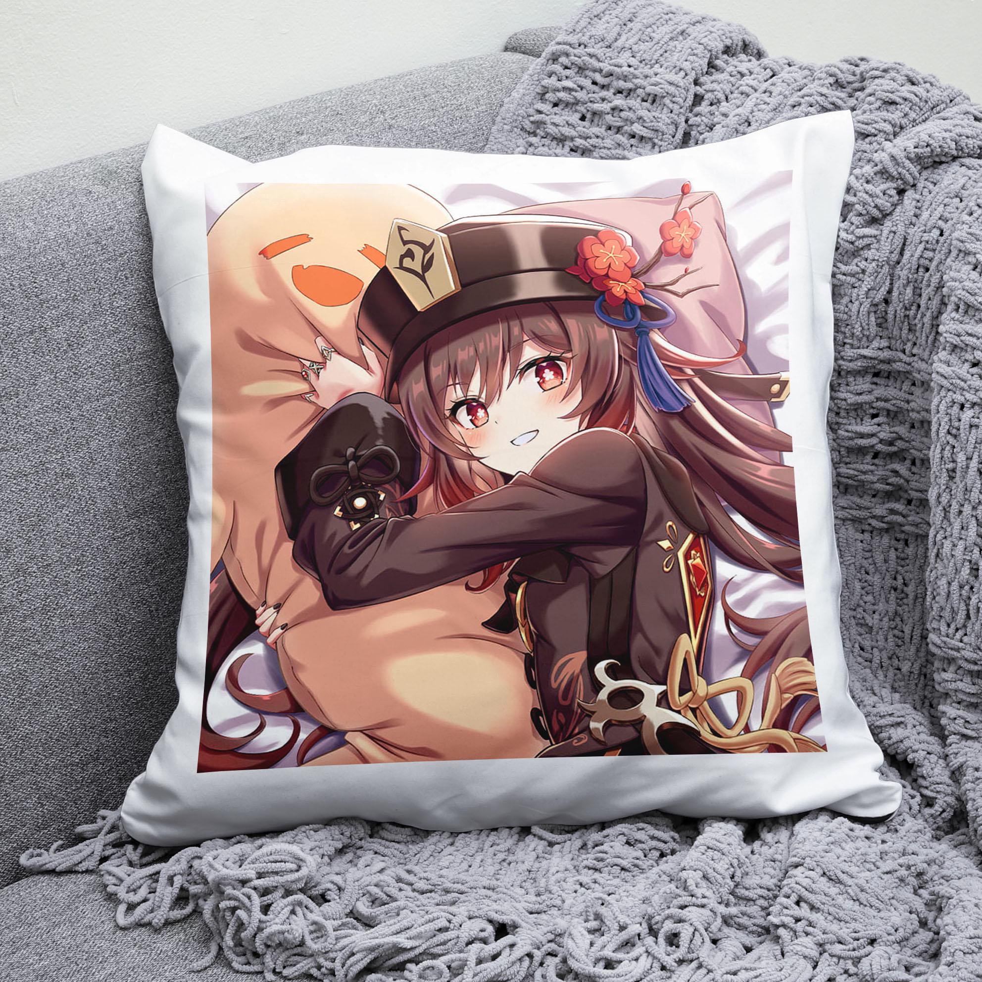 Плюшевая подушка квадрат с принтом Hu Tao Genshin Impact (411)