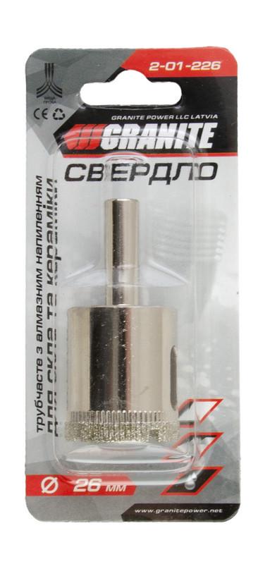 Свердло трубчасте Granite з алмазним напиленням для скла і плитки 26 мм (2-01-226) - фото 2