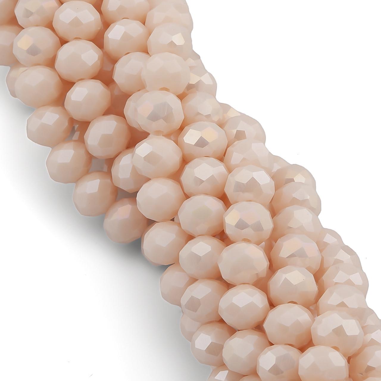 Бусины Swarovski огранка рондель АВ непрозрачный 6х4,8 мм 40 см 85 шт. Пудровый (БС6133а53)