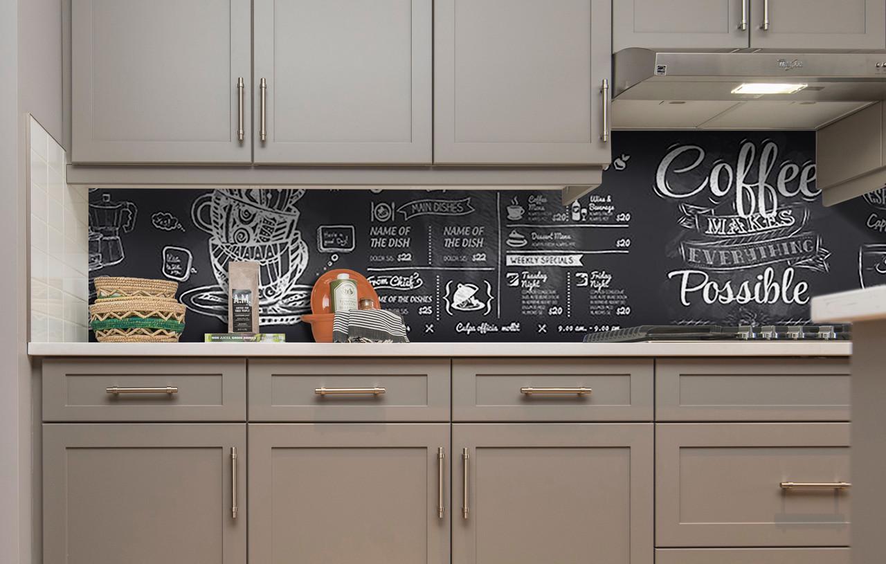 Кухонный фартук Меню мелом кофе из самоклеящейся виниловой пленки 60х250 см Черный Кухонный фартук Меню мелом кофе из самоклеящейся виниловой пленки 60х250 см Черный