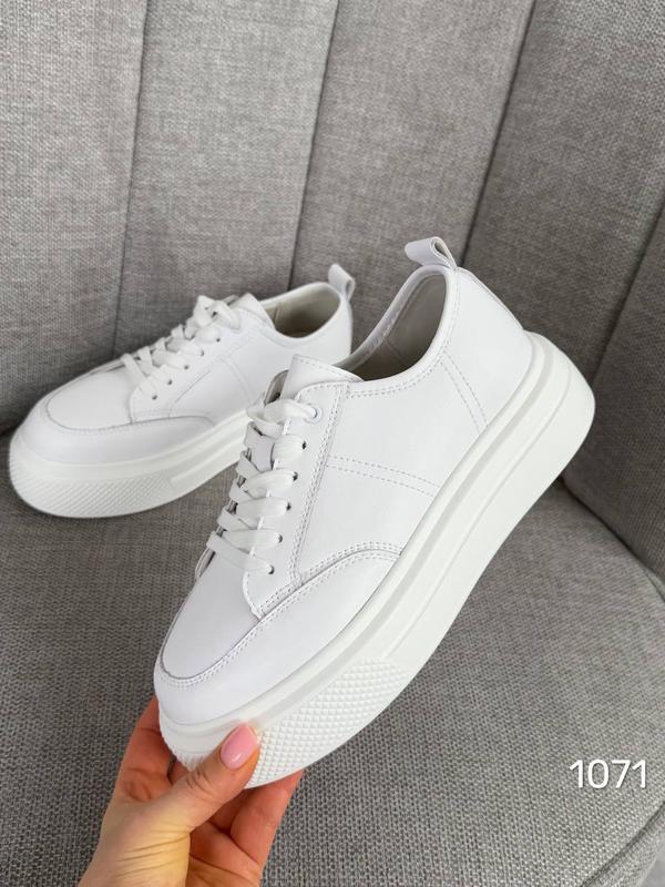 Кроссовки кожаные женские Jessica р. 37 24 см Белый (1071-37)