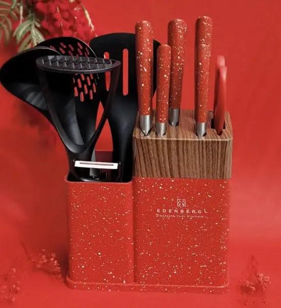 Набор ножей кухонных Edenberg EB-11098 с принадлежностями 12 пр. Red (EB-11098) Набор ножей кухонных Edenberg EB-11098 с принадлежностями 12 пр. Red (EB-11098)