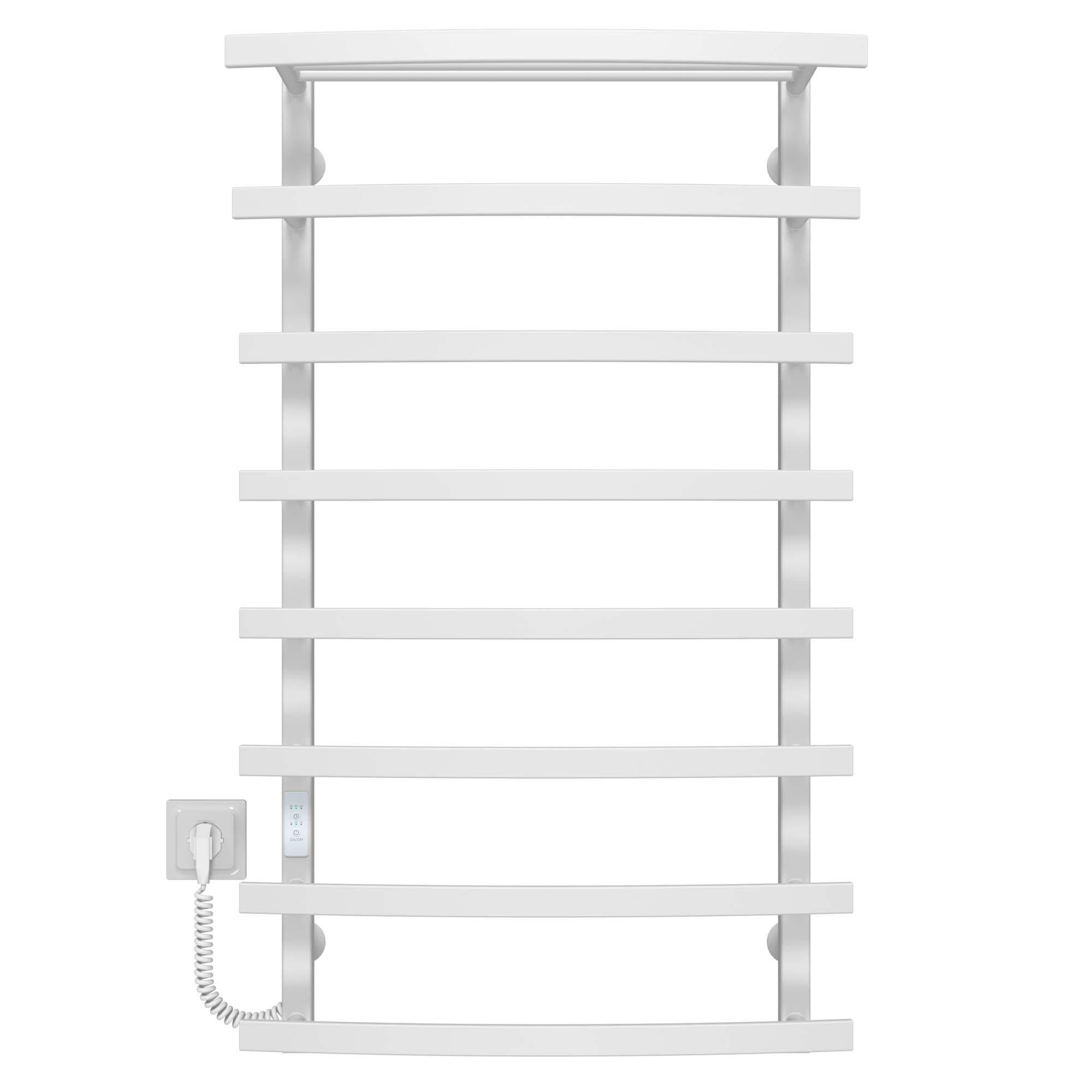 Полотенцесушитель электрический Deffi Lotos П8 WD04 левое подключение нержавеющая сталь 500х1000 мм Белый (A.LO.100.50.8.E.W.L.4)