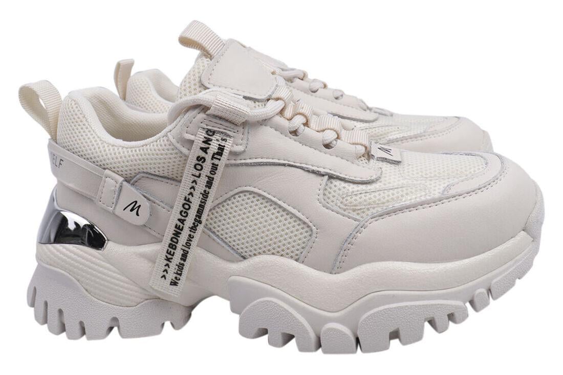 Кроссовки женские Li Fexpert из текстиля на низком ходу на шнуровке р. 36 Молочный (625-21DK)