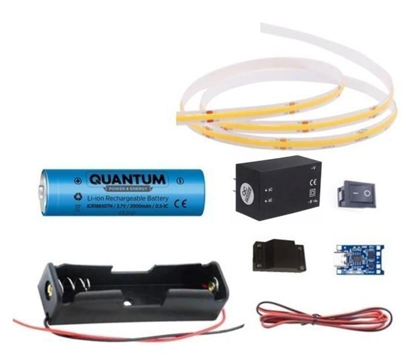 Набір DIY для акумуляторного світильника LED 4W 2000 mAh TYPE-C 9 годин автономного світла 230В