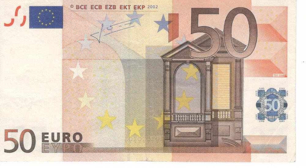 Коллекционная банкнота Бельгия 50 евро 2002 Z T011 VF (Б06820)