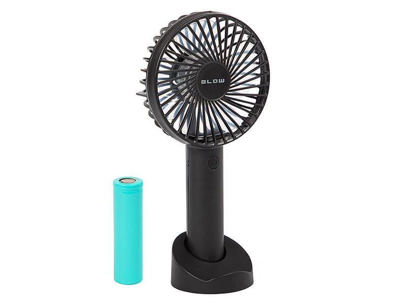 Вентилятор портативный BLOW на аккумуляторе 18650 ручной/настольный USB Черный (44-503#) Вентилятор портативный BLOW на аккумуляторе 18650 ручной/настольный USB Черный (44-503#)