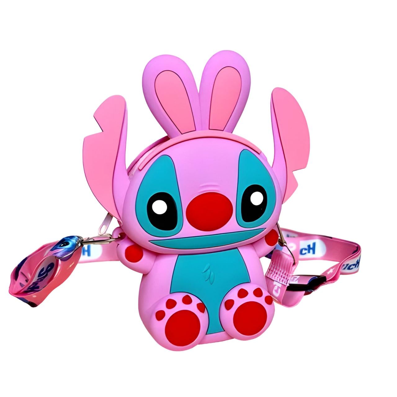 Сумка детская силиконовая с ремешком Stitch 13х8 см Розовый (25-523) Сумка детская силиконовая с ремешком Stitch 13х8 см Розовый (25-523)
