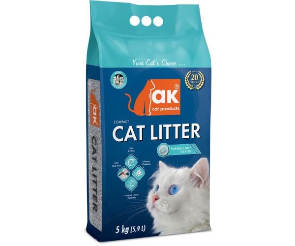 Наповнювач бентонітовий AK Compact Cat Litter Марсельське мило комбінований 5 кг - фото 2