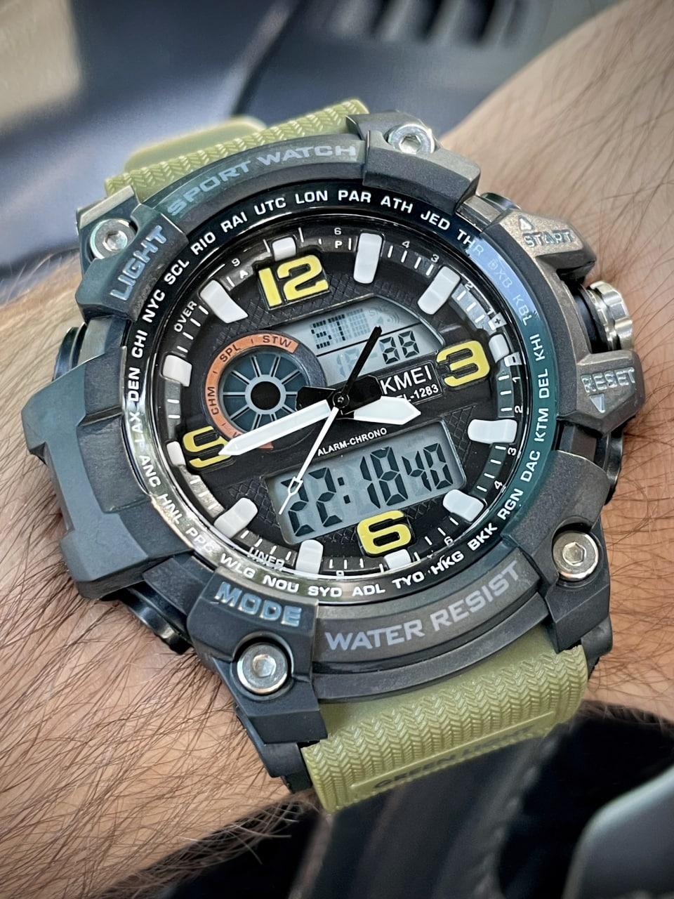 Наручные часы мужские Skmei военные с подсветкой водостойкие Зеленый (1283) - фото 5 Наручные часы мужские Skmei военные с подсветкой водостойкие Зеленый (1283) - фото 5