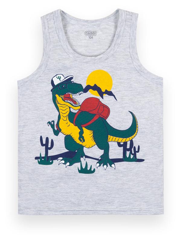 Майка детская хлопковая для мальчика Gabbi МК-21-6 Супер Кул 110 см Серый меланж (12639)