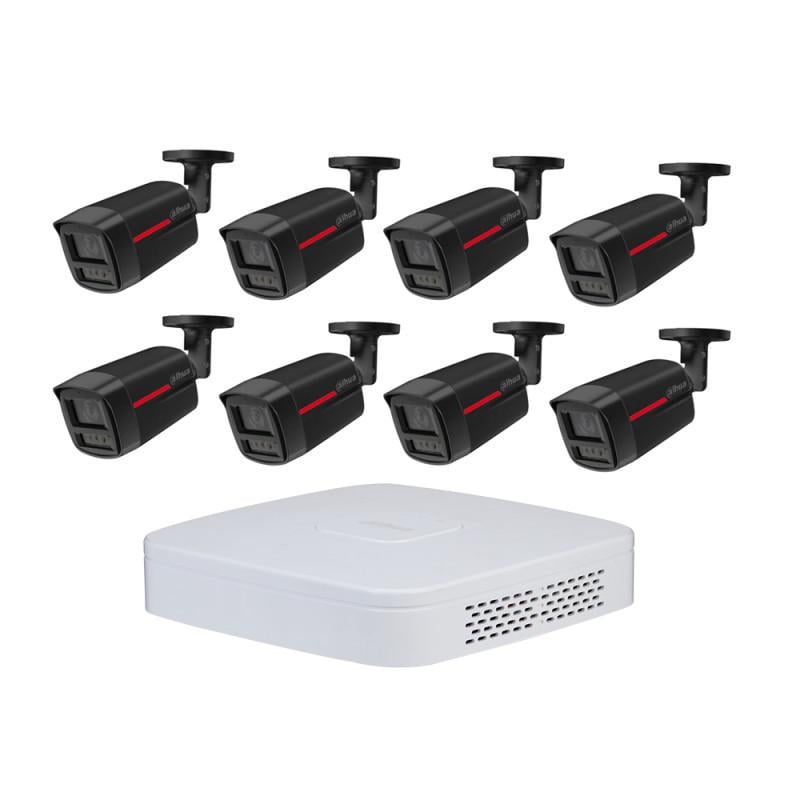 Комплект IP видеонаблюдения Dahua WizColor Kit 8хDH-IPC-HFW2449TL-S-PRO-BE+1хNVR2108-I2